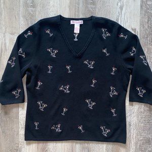 Retro Shaken Not Stirred Martini Sweater